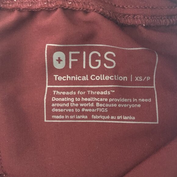 FIGS Zamora Jogger Scrub Pants Burgundy Red Technical Collection Size XS Nurse - Picture 10 of 12